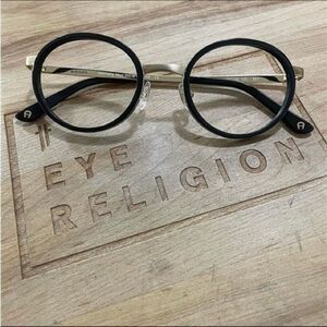 Aigner 30516 Black and Gold Round Glasses